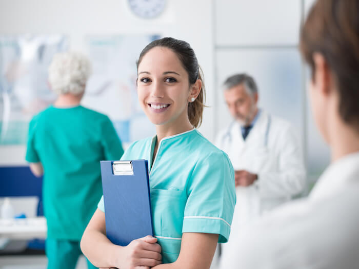 nurse with medical clipboard